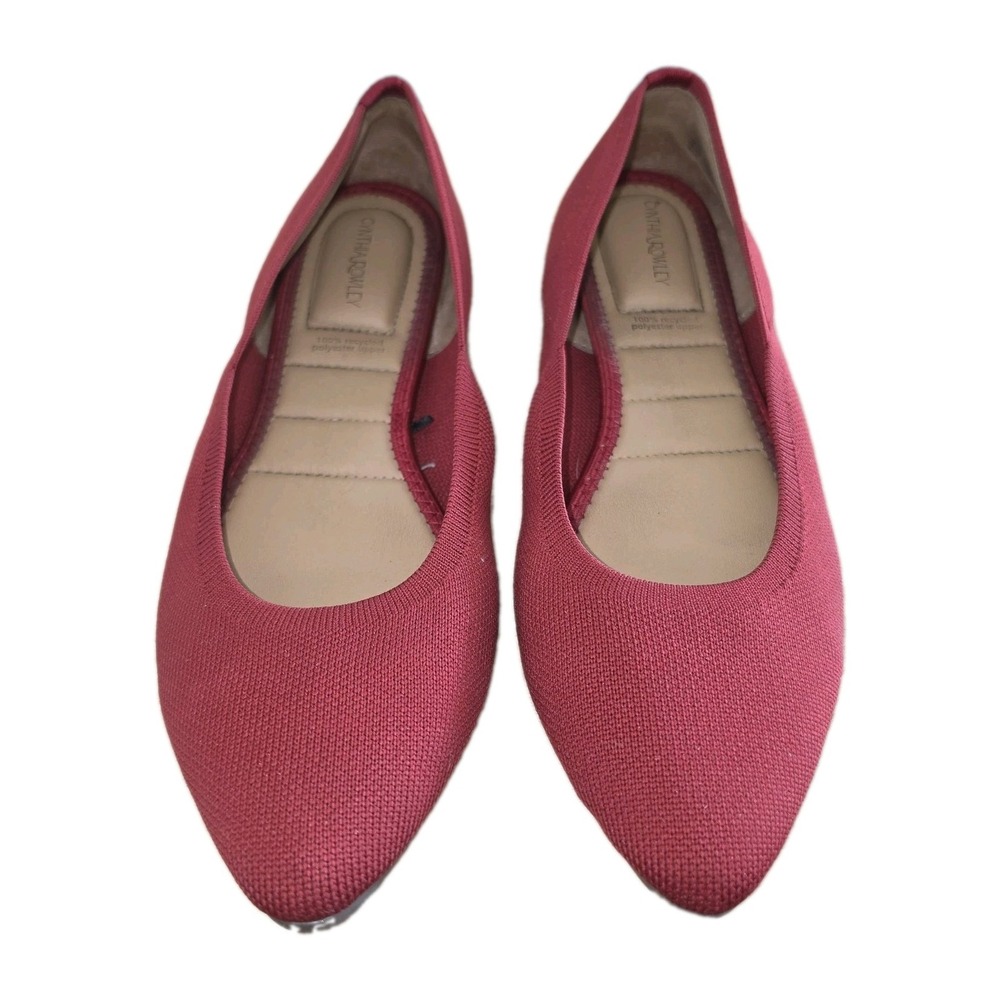 Cynthia Rowley Brick Red Knit Chelsea Flats -‎ Ballet Recycled Pointed Toe - 10